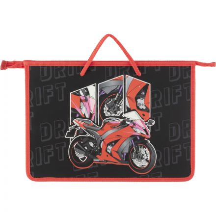 Папка для тетрадей Комус Класс Urban MotoА4 на молн с ручк,пласт,45мм,ПТ-15 Папка для тетрадей Комус Класс Urban MotoА4 на молн с ручк,пласт,45мм,ПТ-15