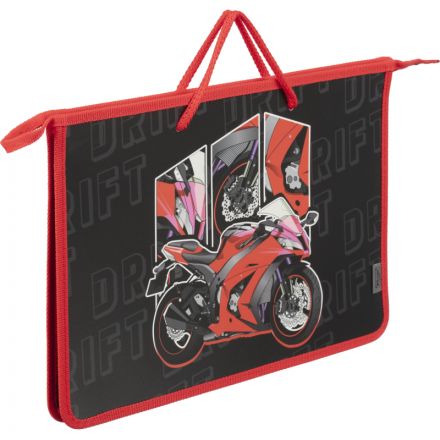 Папка для тетрадей Комус Класс Urban MotoА4 на молн с ручк,пласт,45мм,ПТ-15 Папка для тетрадей Комус Класс Urban MotoА4 на молн с ручк,пласт,45мм,ПТ-15