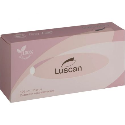 Салфетки косметические Luscan 2сл белые 100шт/уп_СПБ