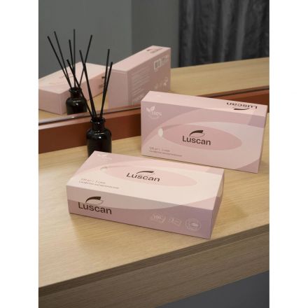 Салфетки косметические Luscan 2сл белые 100шт/уп_СПБ