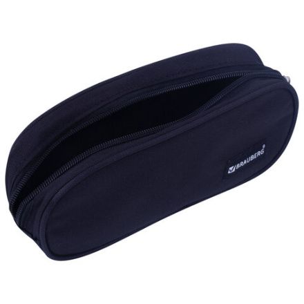 Пенал-косметичка BRAUBERG овальный, полиэстер, "Black", 22х9х5 см, 229271 Пенал-косметичка BRAUBERG овальный, полиэстер, "Black", 22х9х5 см, 229271