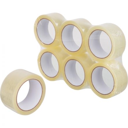 Клейкая лента упаковочная 48мм х 66м 43 мкр прозрачная 6 шт/уп СПб Клейкая лента упаковочная 48мм х 66м 43 мкр прозрачная 6 шт/уп СПб