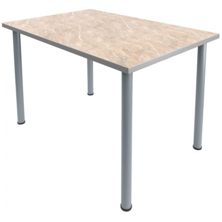 Стол обеденный MET_150x70x76 мрамор беж/серый Стол обеденный MET_150x70x76 мрамор беж/серый
