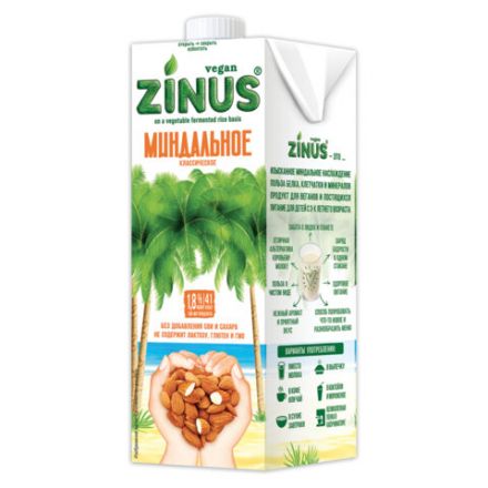 Миндальное молоко ZINUS, 1 л Миндальное молоко ZINUS, 1 л