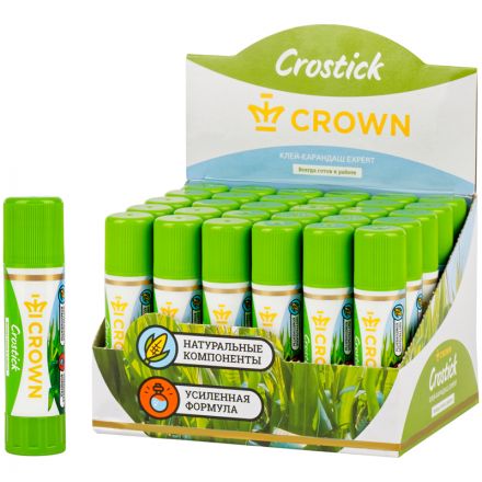 Клей-карандаш Crown "Expert", 08г, ПВП Клей-карандаш Crown "Expert", 08г, ПВП