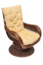 Кресло-качалка Андреа Релакс Медиум/Andrea Relax Medium /с подушкой/ 74х82х100см, пекан античн. орех, ткань рубчик, цвет кремовый