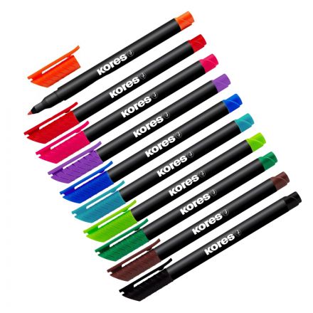 Набор маркеров перманентных KORES 10 цв, 1 мм 22141 Набор маркеров перманентных KORES 10 цв, 1 мм 22141
