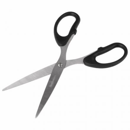 Ножницы BRAUBERG "Classic", 185 мм, чёрные, классической формы, 2-х сторонняя заточка, 230934
