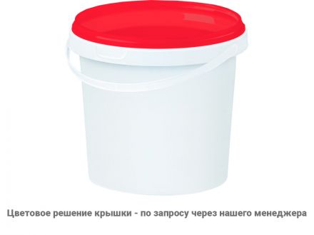 Ведро п/п 1л. круглое, с белой крышкой, NEW цв. белый Ведро п/п 1л. круглое, с белой крышкой, NEW цв. белый