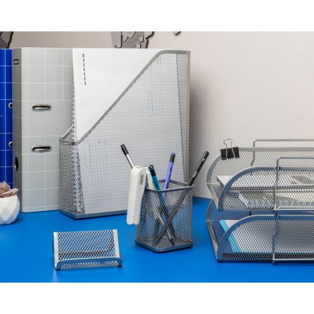 Лоток для бумаг горизонтальный Attache (металлическая сетка, высота 83 мм, серебро)