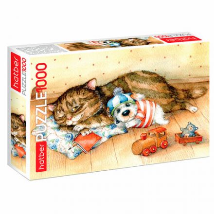 Пазл картонный 1000 элементов АССОРТИ, 10 дизайнов, 480х680 мм, HATBER