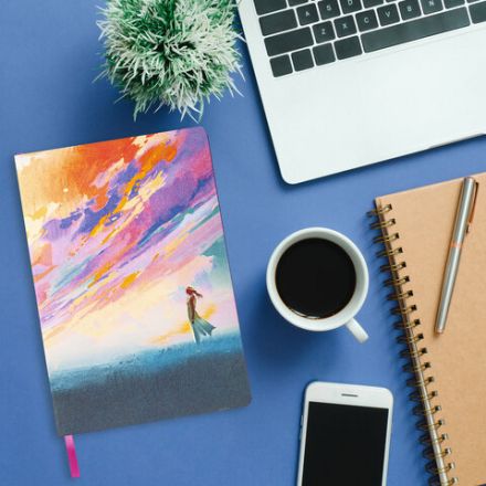 Блокнот А5 (143x210 мм), BRAUBERG VISTA "Color clouds", под кожу, гибкий, 80 л., 112068 Блокнот А5 (143x210 мм), BRAUBERG VISTA "Color clouds", под кожу, гибкий, 80 л., 112068