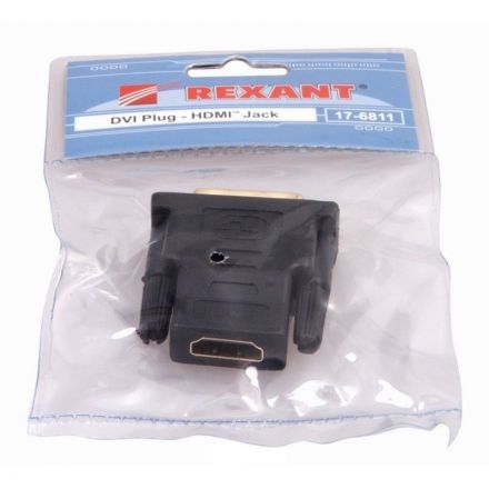 Переходник DVI - HDMI, 25M/F, поз.р, Rexant, чер, 17-6811 Переходник DVI - HDMI, 25M/F, поз.р, Rexant, чер, 17-6811