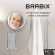Зеркало настенное BRABIX, диаметр 17 см, двусторонее, с увеличением, нержавеющая сталь, выдвижное (гармошка), 607420