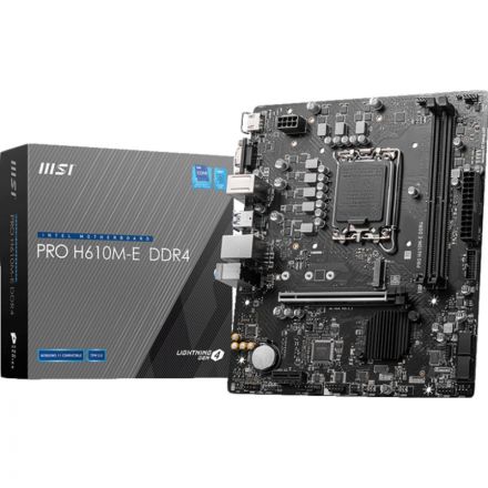 Материнская плата MSI PRO H610M-E DDR4, LGA 1700, Intel H610, mATX, Ret Материнская плата MSI PRO H610M-E DDR4, LGA 1700, Intel H610, mATX, Ret