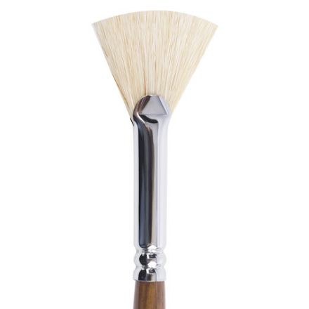 Кисть художественная профессиональная BRAUBERG ART CLASSIC, щетина, веерная, № 8, длинная ручка, 200745 Кисть художественная профессиональная BRAUBERG ART CLASSIC, щетина, веерная, № 8, длинная ручка, 200745