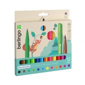 Фломастеры с кистевым пишущим узлом Berlingo "Brush", 12цв., смываемые, картон, европодвес Фломастеры с кистевым пишущим узлом Berlingo "Brush", 12цв., смываемые, картон, европодвес