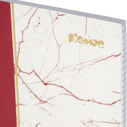 Тетрадь общая А5 80л Комус МраморКрасный клетка,80г,греб,карт,фольга,УФ-лак Тетрадь общая А5 80л Комус МраморКрасный клетка,80г,греб,карт,фольга,УФ-лак