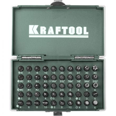 Набор бит KRAFTOOL X-Drive кованых, Cr-Mo, 50 предм, в боксе (26065-H50) Набор бит KRAFTOOL X-Drive кованых, Cr-Mo, 50 предм, в боксе (26065-H50)
