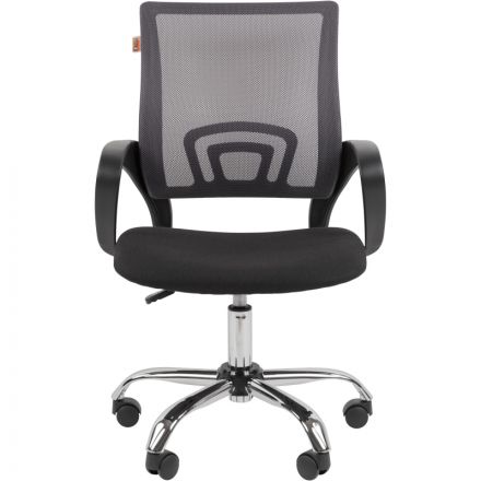 Кресло EChair-304LT TC ткань черн/сетка серый, хром