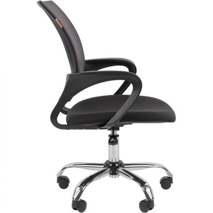 Кресло EChair-304LT TC ткань черн/сетка серый, хром