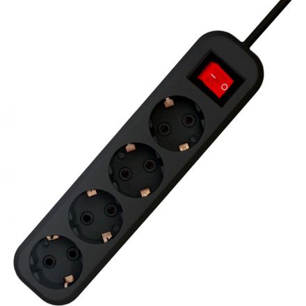 Сетевой фильтр Progix SF4PB7 4р/7м черный, 3х0,75мм, 10А/2000Вт