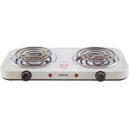 Плита электрическая Centek CT-1509 (белая) 2конфорки ТЭН 140мм, 2000Вт