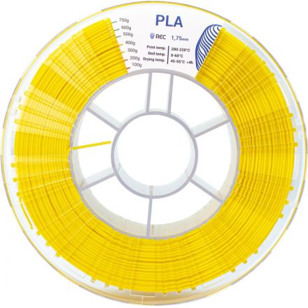 Катушка PLA пластик REC 1.75мм желтый