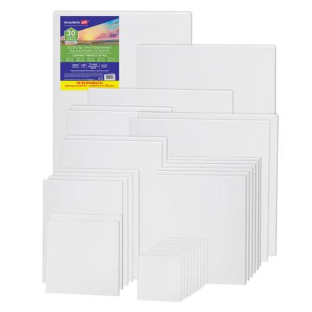 Холсты на картоне НАБОР 30 штук в коробе, хлопок, грунт, 280 г/м2, BRAUBERG ART CLASSIC, 192663 Холсты на картоне НАБОР 30 штук в коробе, хлопок, грунт, 280 г/м2, BRAUBERG ART CLASSIC, 192663