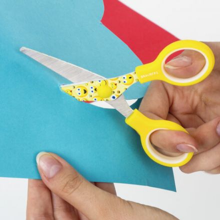 Ножницы 130 мм с цветной печатью "Смайлики", жёлто-белые, закругленные, BRAUBERG KIDS, 232274 Ножницы 130 мм с цветной печатью "Смайлики", жёлто-белые, закругленные, BRAUBERG KIDS, 232274