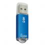 Флеш-диск 8 GB, SMARTBUY V-Cut, USB 2.0, металлический корпус, синий, SB8GBVC-B