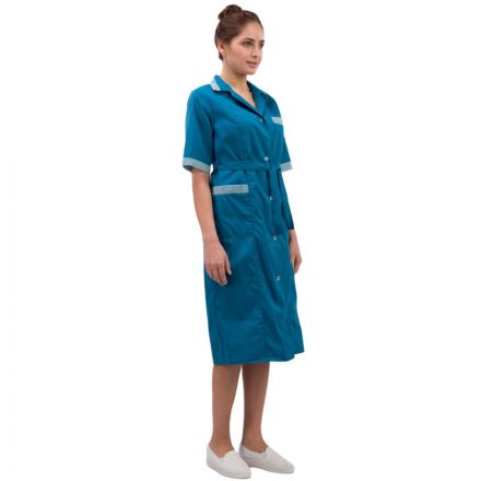 Халат для горничных и уборщиц у01-ХЛ кор.рук бирюз(р.44-46)170-176