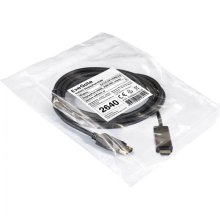 Кабель DP-HDMI ExeGate EX-CC-DP-HDMI-3.0 (20M/19M, 3м, экран) EX284917RUS