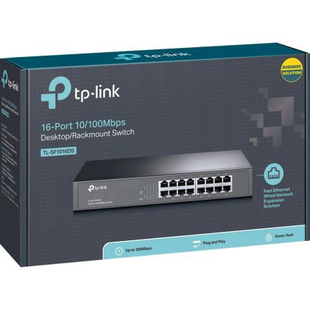 Коммутатор TP-Link TL-SF1016DS (L2) 16x100Мбит/с неуправляемый Коммутатор TP-Link TL-SF1016DS (L2) 16x100Мбит/с неуправляемый