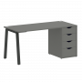Home Office Стол письменный VR.SP-3-158.4.A Металлик/Антрацит металл 1580*720*750