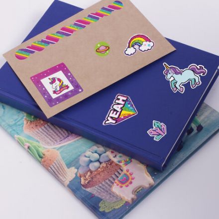 Альбом со сверкающими наклейками "Единороги", 4 листа, более 250 шт., склейка, ЮНЛАНДИЯ, 662698