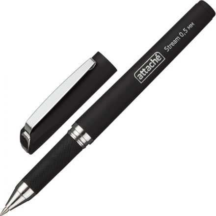 Ручка гелевая Attache Stream черная (толщина линии 0.5 мм)