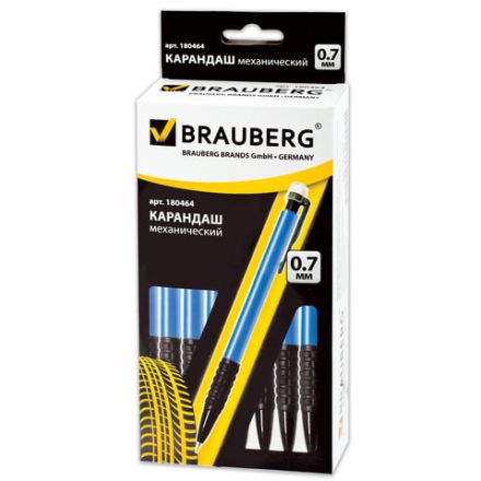 Карандаш механический 0,7 мм, BRAUBERG "Comfort", ластик, резиновый грип, корпус синий, 180464 Карандаш механический 0,7 мм, BRAUBERG "Comfort", ластик, резиновый грип, корпус синий, 180464