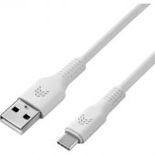 Кабель зарядный Rocket Flex оплётка TPE USB-A/USB-C 1м,бел(RDC508WH01FL-AC)
