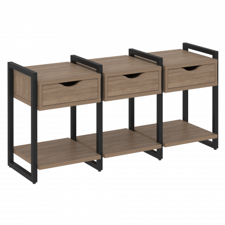 Loft Тумба на регулируемых опорах наборная. Вариант №4 VR.L-TN-4.O Дуб аризона/Чёрный металл 1440*460*719