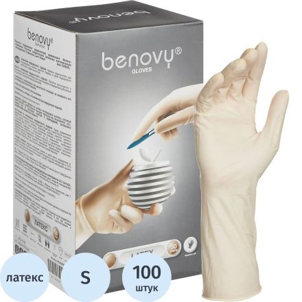 Перчатки мед.хирург. латекс., стерил. неопуд. ПАФ,  Benovy  р-7,0 50 пар/уп