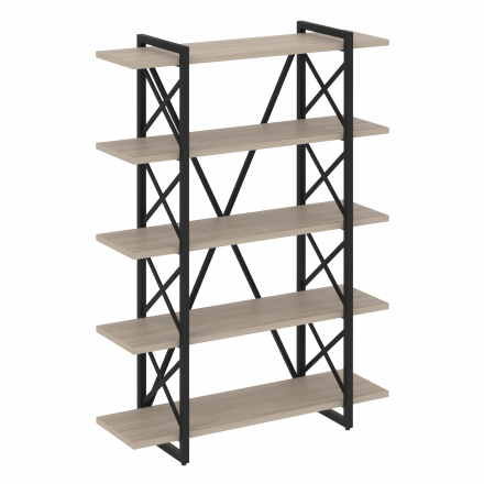 Loft Стеллаж на регулируемых опорах-5 полок VR.L-MST.O-5.8V Дуб аттик/Чёрный металл 1200*400*1650