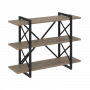 Loft Стеллаж на регулируемых опорах-3 полки VR.L-MST.O-3.8V Тиквуд тёмный/Чёрный металл 1200*400*910