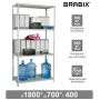 Стеллаж металлический BRABIX "MS KD-180/40/70-4", 1800х700х400 мм, 4 полки, компактная упаковка, 291113, S240BR124402