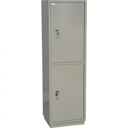 Шкаф бухгалтерский металлический КБС 032т (2 отделения, трейзер, ключевой замок, 470x395x1560 мм)