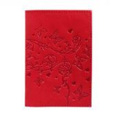 Обложка для паспорта Вдохновение нат.кожа тисн.конгрев красн 1,2-040-201-0