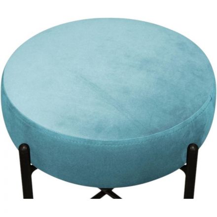 Пуф EL_ Sheffilton SHT-B4(190209/Б-7)металл черный муар/тк.голубая пастель