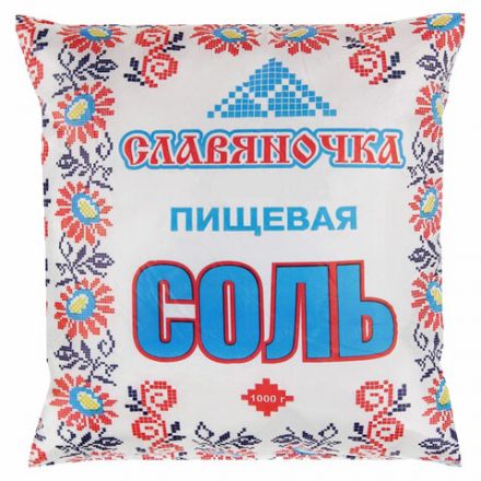 Соль пищевая крупная 1 кг, пэт пакет