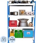 Стеллаж металлический SK6_MZ_SGR-V-1864-2,5 4 яруса 1800х600, Выс.2500