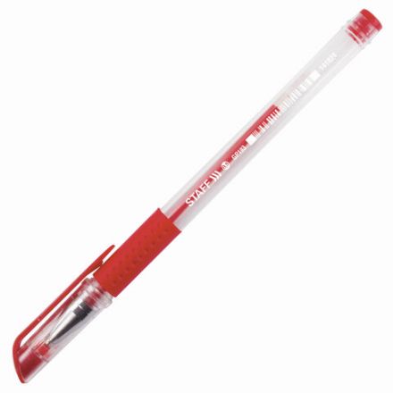Ручка гелевая с грипом STAFF "EVERYDAY" GP-193, КРАСНАЯ, корпус прозрачный, узел 0,5 мм, линия письма 0,35 мм, 141824 Ручка гелевая с грипом STAFF "EVERYDAY" GP-193, КРАСНАЯ, корпус прозрачный, узел 0,5 мм, линия письма 0,35 мм, 141824